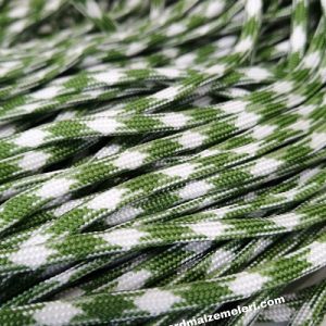 Paracord 550 İp, Paracord Paraşüt Bileklik İpi Koyu Yeşil Beyaz Renk - Görsel 2