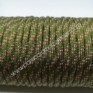 Paracord 550 İp, Paracord Paraşüt Bileklik İpi Haki Yeşil Kırmızı-Beyaz Şerit - Görsel 5
