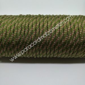Paracord 550 İp, Paracord Paraşüt Bileklik İpi Haki Yeşil Kırmızı-Beyaz Şerit - Görsel 2