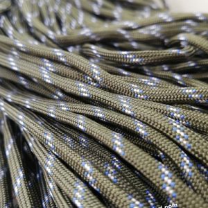 Paracord 550 İp, Paracord Paraşüt Bileklik İpi Haki Yeşil Renk Mavi Beyaz Şerit - Görsel 2