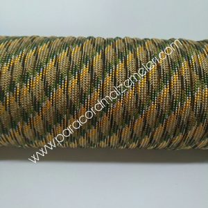 Paracord 550 İp, Paracord Paraşüt Bileklik İpi Açık Kahve Kamuflaj 4 Renk Şeritli - Görsel 3