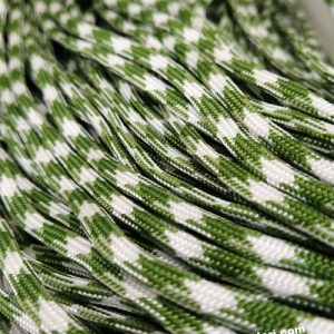 Paracord 550 İp, Paracord Paraşüt Bileklik İpi Koyu Yeşil Beyaz Renk - Görsel 1