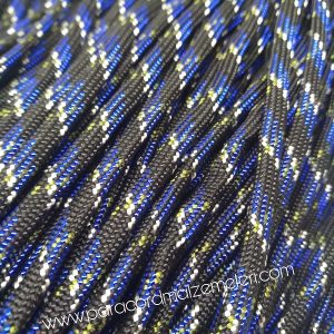 Paracord 550 İp, Paracord Paraşüt Bileklik İpi Mavi Siyah Renk Beyaz Şerit - Görsel 2