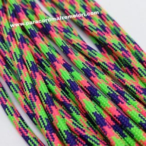 Paracord İp, Paracord Paraşüt Bileklik İp Neon Pembe Yeşil Mavi Renk - Görsel 1