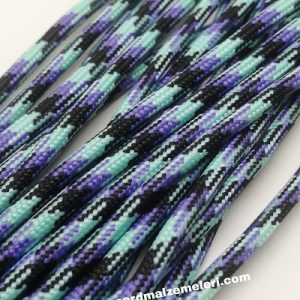 Paracord İp, Paracord Paraşüt Bileklik İpi Cam Göbeği Mor Siyah Şerit - Görsel 3