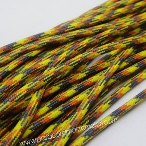 Paracord İp, Paracord Paraşüt Bileklik İpi Gri Turuncu Sarı Şerit - Görsel 1