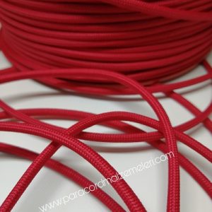 Paracord İp, Paracord Paraşüt Bileklik İpi Kırmızı Renk - Görsel 1