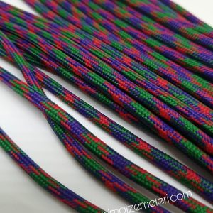 Paracord İp, Paracord Paraşüt Bileklik İp Mor Kırmızı Yeşil Renk - Görsel 3