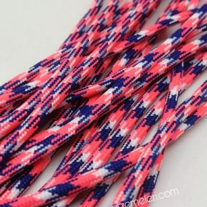 Paracord İp, Paracord Paraşüt Bileklik İpi Neon Kırmızı Mavi Beyaz Şeritli - Görsel 3