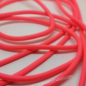 Paracord İp, Paracord Paraşüt Bileklik İp Neon Kırmızı Renk - Görsel 2