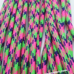 Paracord İp, Paracord Paraşüt Bileklik İpi Neon Pembe Neon Yeşil Mavi Şerit - Görsel 3