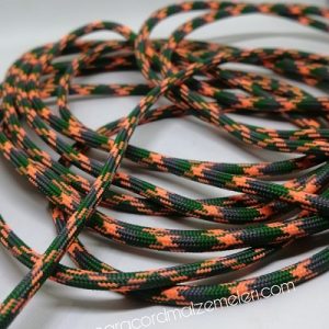 Paracord İp, Paracord Paraşüt Bileklik İp Neon Turuncu Yeşil Gri Şeritli - Görsel 3