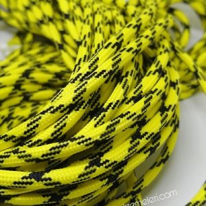 Paracord İp, Paracord Paraşüt Bileklik İp Sarı Siyah Burgu Desen - Görsel 1