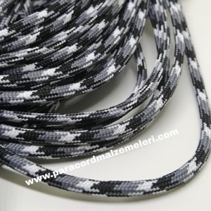 Paracord İp, Paracord Paraşüt Bileklik İp Siyah Beyaz Gri Renk  - Görsel 4