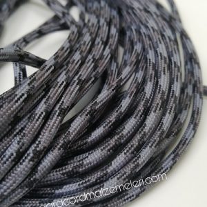 Paracord İp, Paracord Paraşüt Bileklik İp Gri Siyah Kahve Renk - Görsel 1