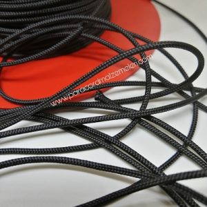 Paracord İp, Paracord Bileklik İpi Siyah Renk 2 mm - Görsel 1