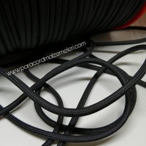 Paracord İp, Paracord Paraşüt Bileklik İpi Siyah Renk - Görsel 1