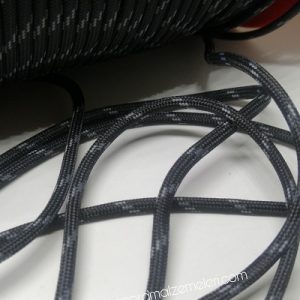 Paracord İp, Paracord Paraşüt Bileklik İpi Siyah Gri Renk - Görsel 2