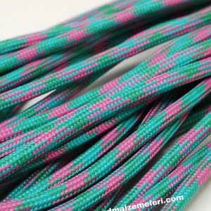 Paracord İp, Paracord Paraşüt Bileklik İp Turkuaz Mavi Pembe Renk - Görsel 2