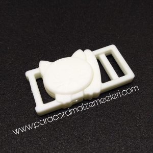 Paracord İp Bileklik Kedi Toka Klips Beyaz Renk - Görsel 1