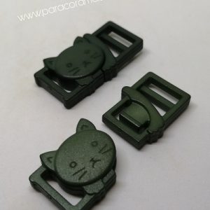 Paracord İp Bileklik Kedi Toka Klips Haki Yeşil Renk - Görsel 3