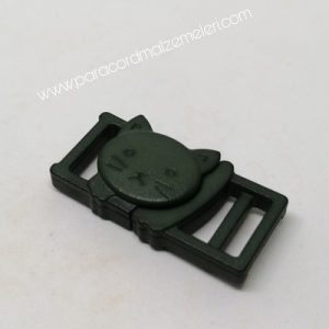 Paracord İp Bileklik Kedi Toka Klips Haki Yeşil Renk - Görsel 2