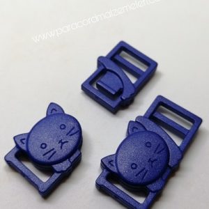 Paracord İp Bileklik Kedi Toka Klips Mavi Renk - Görsel 4