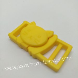 Paracord İp Bileklik Kedi Toka Klips Sarı Renk - Görsel 6