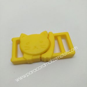 Paracord İp Bileklik Kedi Toka Klips Sarı Renk - Görsel 7