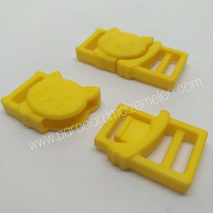 Paracord İp Bileklik Kedi Toka Klips Sarı Renk - Görsel 4