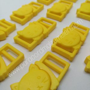 Paracord İp Bileklik Kedi Toka Klips Sarı Renk - Görsel 2