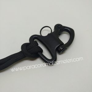 Paracord Bileklik Kelepçe Klips Siyah Renk - Görsel 1