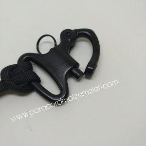 Paracord Bileklik Kelepçe Klips Siyah Renk - Görsel 3