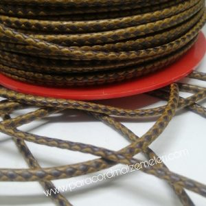 Paracord Bileklik İpi Burgulu Mumlu İp Açık Kahve Koyu Kahve Renk 4 mm - Görsel 3