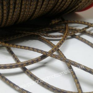 Paracord Bileklik İpi Burgulu Mumlu İp Açık Kahve Koyu Kahve Renk 4 mm - Görsel 4