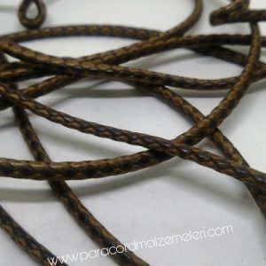Paracord Bileklik İpi Burgulu Mumlu İp Açık Kahve Koyu Kahve Renk 4 mm - Görsel 1