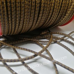 Paracord Bileklik İpi Burgulu Mumlu İp Açık Kahve Koyu Kahve Renk 4 mm - Görsel 2
