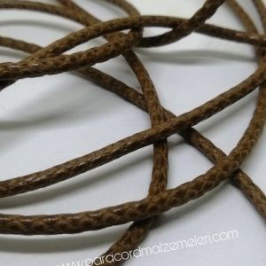 Paracord Bileklik İpi Burgulu Mumlu İp Açık Kahve Renk 4 mm - Görsel 1