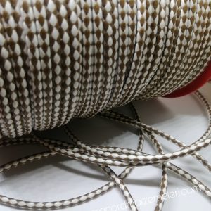 Paracord Bileklik İpi Burgulu Mumlu İp Beyaz Kahve Renk 4 mm - Görsel 3