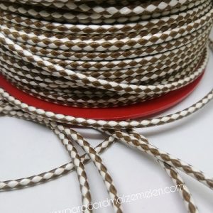 Paracord Bileklik İpi Burgulu Mumlu İp Beyaz Kahve Renk 4 mm - Görsel 2