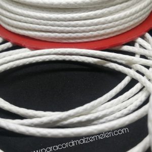 Paracord Bileklik İpi Burgulu Mumlu İp Beyaz Renk 4 mm - Görsel 4