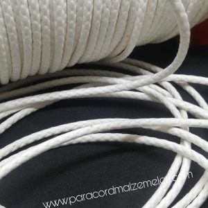 Paracord Bileklik İpi Burgulu Mumlu İp Beyaz Renk 4 mm - Görsel 3