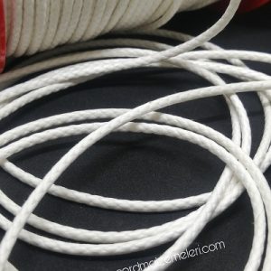 Paracord Bileklik İpi Burgulu Mumlu İp Beyaz Renk 4 mm - Görsel 2