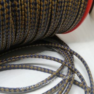 Paracord Bileklik İpi Burgulu Mumlu İp Mavi Kahve Renk 4 mm - Görsel 3