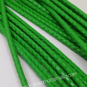 Paracord Bileklik İpi Burgulu Mumlu İp 3 mm Yeşil Renk - Görsel 1