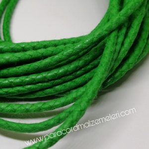 Paracord Bileklik İpi Burgulu Mumlu İp 3 mm Yeşil Renk - Görsel 3