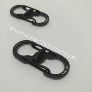 Paracord Bileklik S Kilitli Siyah Renk Klips - Görsel 3