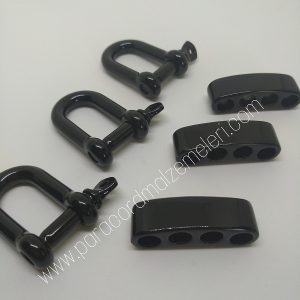 Paracord Bileklik Ayarlanabilir Siyah Renk  U Klips - Görsel 2