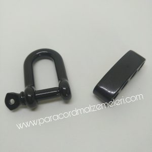 Paracord Bileklik Ayarlanabilir Siyah Renk  U Klips - Görsel 3