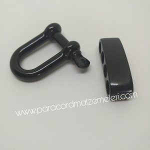 Paracord Bileklik Ayarlanabilir Siyah Renk  U Klips - Görsel 5